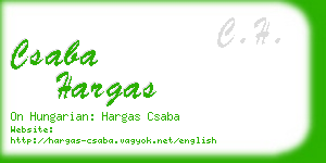 csaba hargas business card